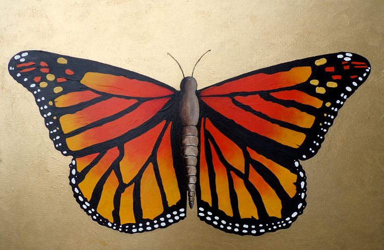 766x500 Monarch Butterfly Painting On Canvas - Monarch Butterfly Painting