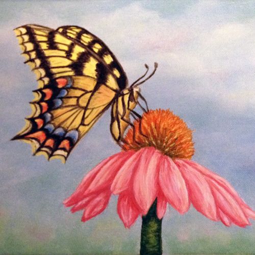 500x500 Monarch Butterfly Oil Painting On Canvas Artwork Painting - Monarch Butterfly Painting
