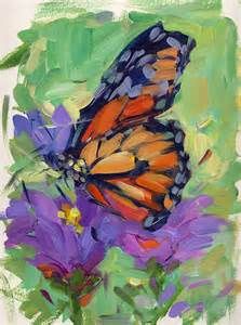 223x300 Reserved For Amy M. Butterfly Painting, 5x5 Inch Original Oil - Monarch Painting