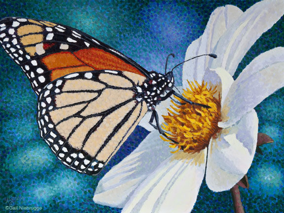 576x432 Sold Original Painting - Monarch Painting