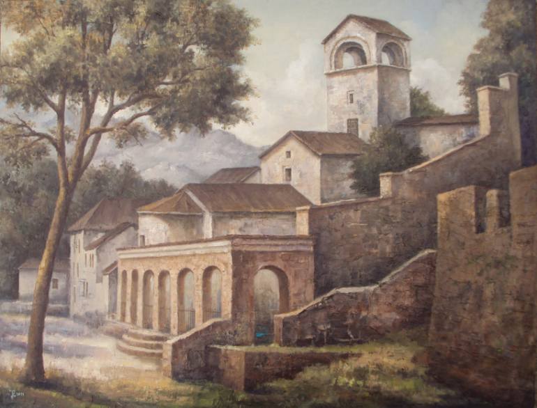 770x586 Saatchi Art Cetinje Monastery Painting By Konstantin Tadorashko - Monastery Painting