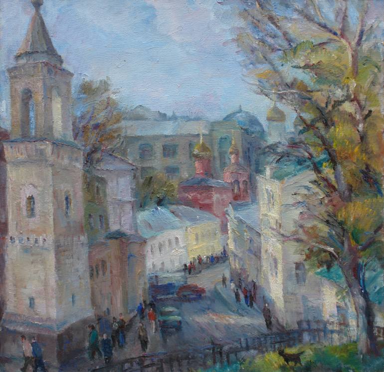 770x745 Saatchi Art Solyanka Street In Moscow. (Ivanovsky Monastery - Monastery Painting