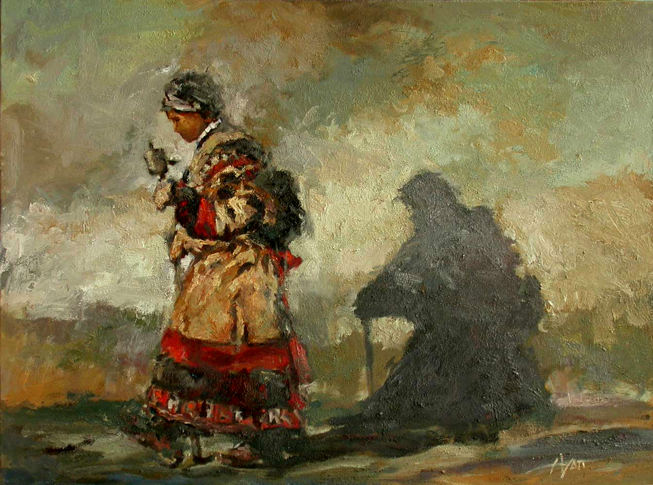 1345x1000 Tibetan Monastery By Hyatt Moore - Monastery Painting