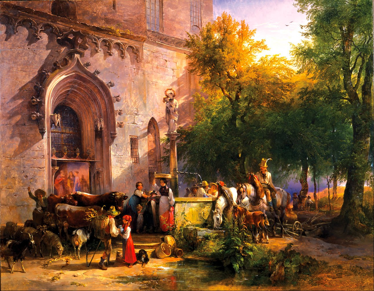 1292x1003 Filefriedrich Gauermann - Monastery Painting