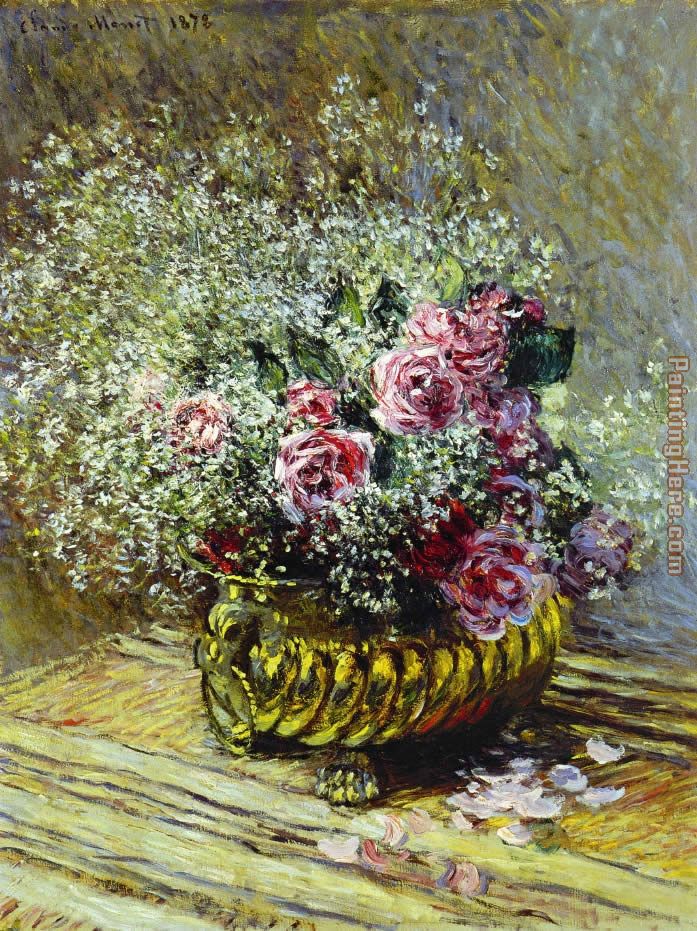 697x931 Claude Monet Flowers In A Pot Painting Anysize 50% Off - Monet Flower Painting