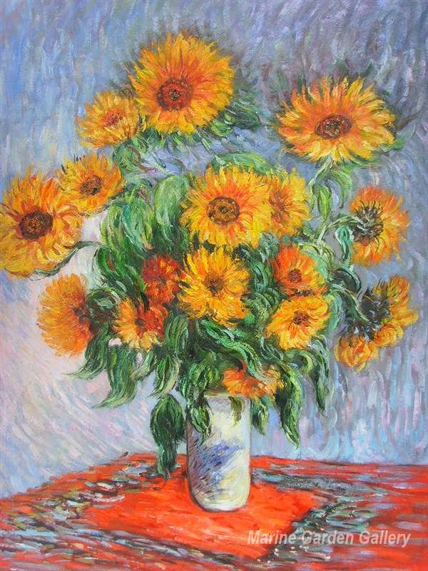600x800 Flower Oil Painting By Claude Monet Sunflowers 1881 Canvas Art - Monet Flower Painting