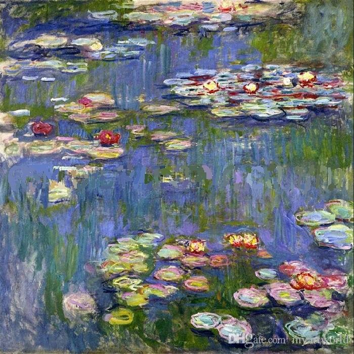 700x700 Online Cheap Claude Monet Water Lilies,pure Hand Painted Modern - Monet Flower Painting