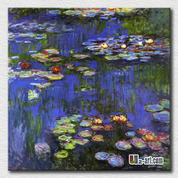 350x350 Water Lily Monet Flower Oil Paintings For Living Room - Monet Flower Painting