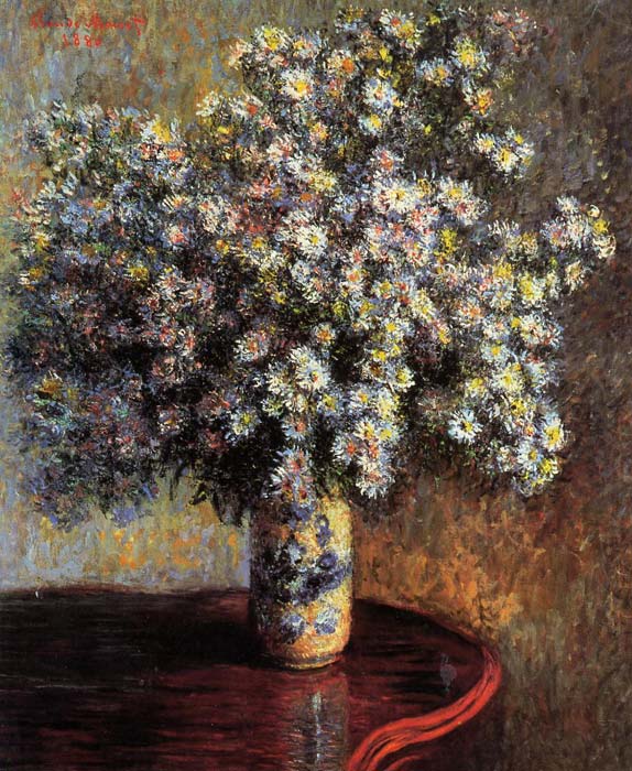 574x700 Asters , 1880 - Monet Flower Painting