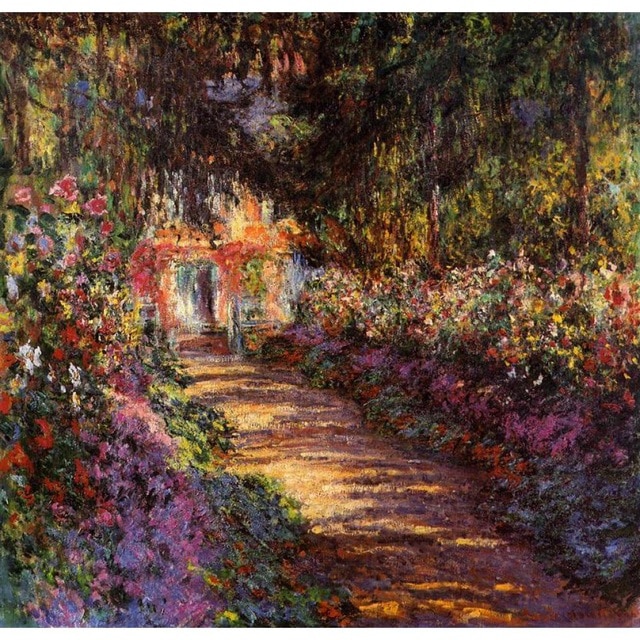 640x640 High Quality Claude Monet Modern Art Pathway In Monets Garden - Monet Garden At Giverny Painting