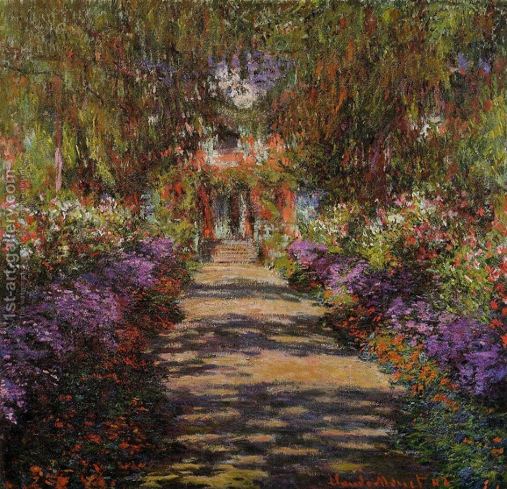 1000x965 Pathway In Monets Garden At Giverny Claude Oscar Monet - Monet Garden At Giverny Painting