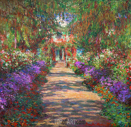 500x483 Pathway In Monet's Garden - Monet Garden At Giverny Painting