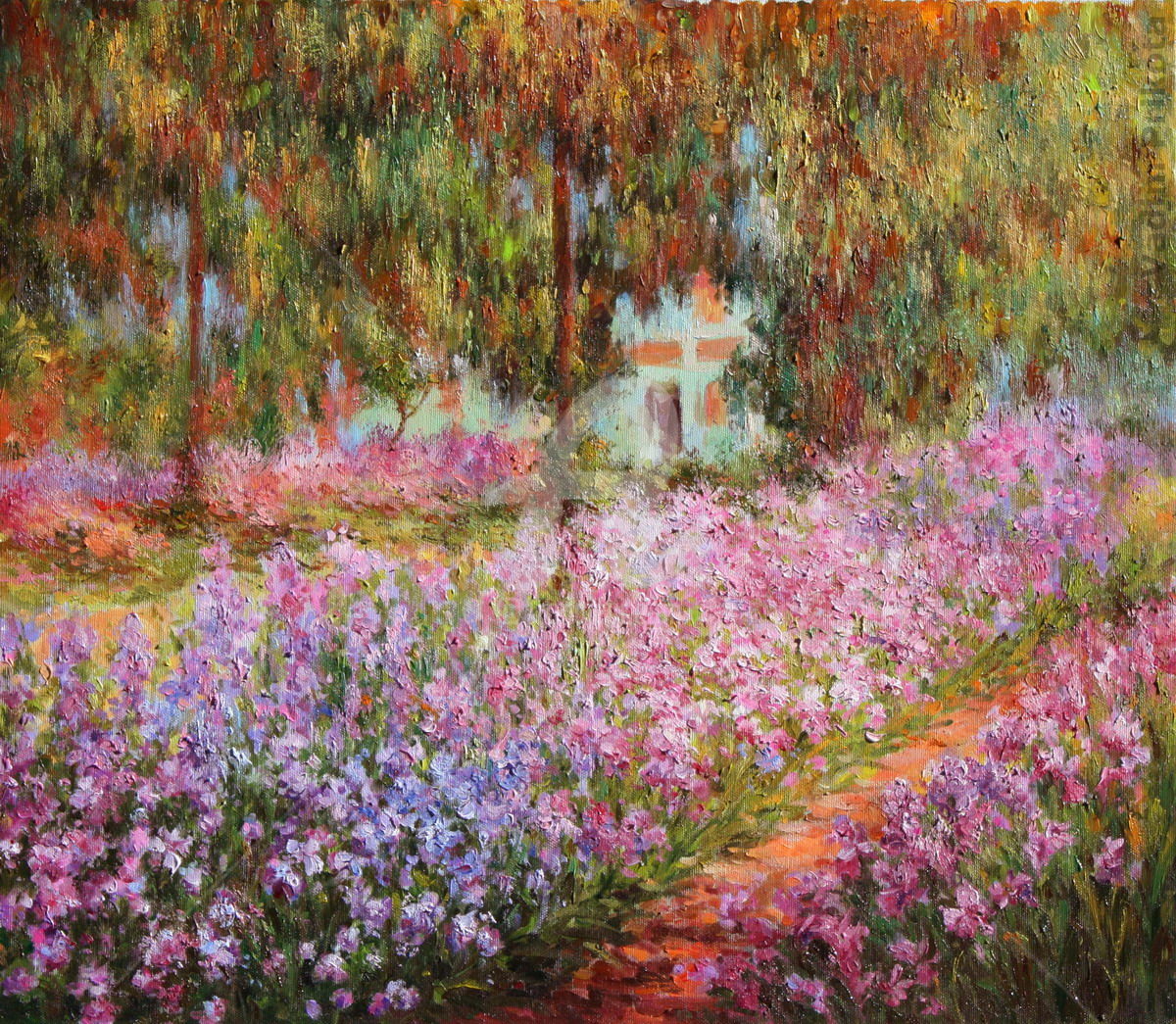 1200x1045 The Artist's Garden - Monet Garden At Giverny Painting