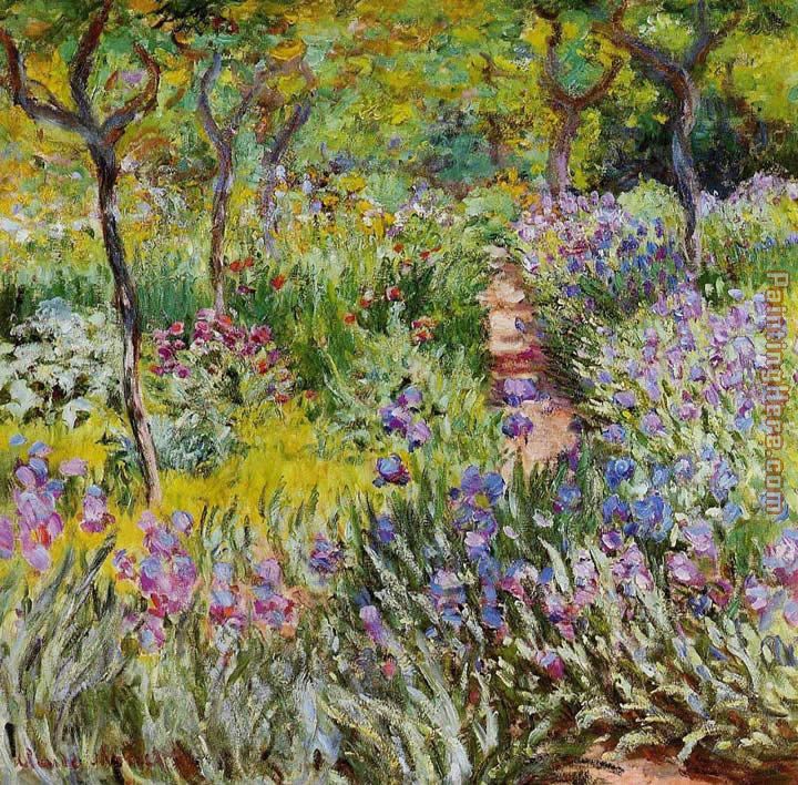 720x708 Claude Monet The Iris Garden - Monet Garden At Giverny Painting