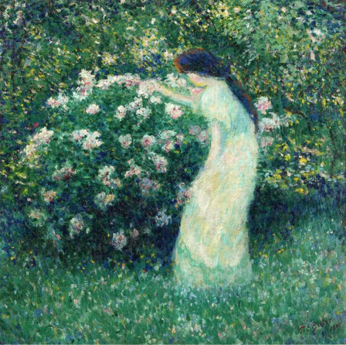700x698 Lili Butler In Claude Monet's Garden, 1911 - Monet Garden Painting