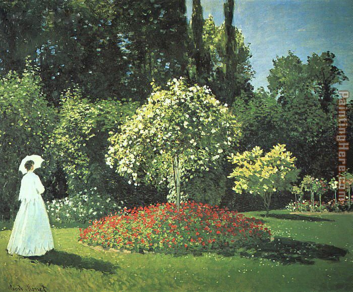 700x578 Claude Monet Jeanne Marguerite Lecadre In The Garden Painting - Monet Garden Painting