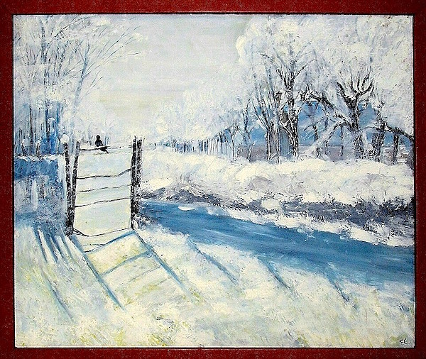 600x506 Oil Painting Monet Inspiration La Pie Magpie Winter Turns - Monet Magpie Painting