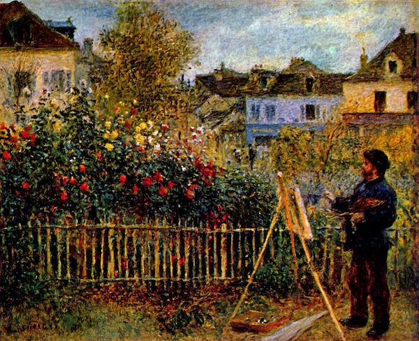 600x489 Monet Painting In His Garden In Argenteuil - Monet Painting