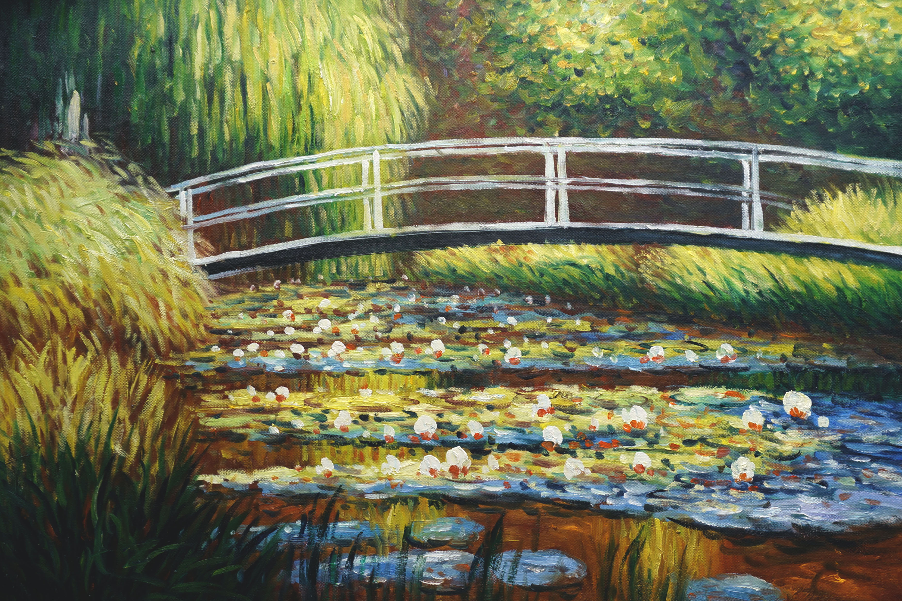 3719x2479 The Water Lily Pond Oil Painting Reproduction Canvas By Claude - Monet Painting