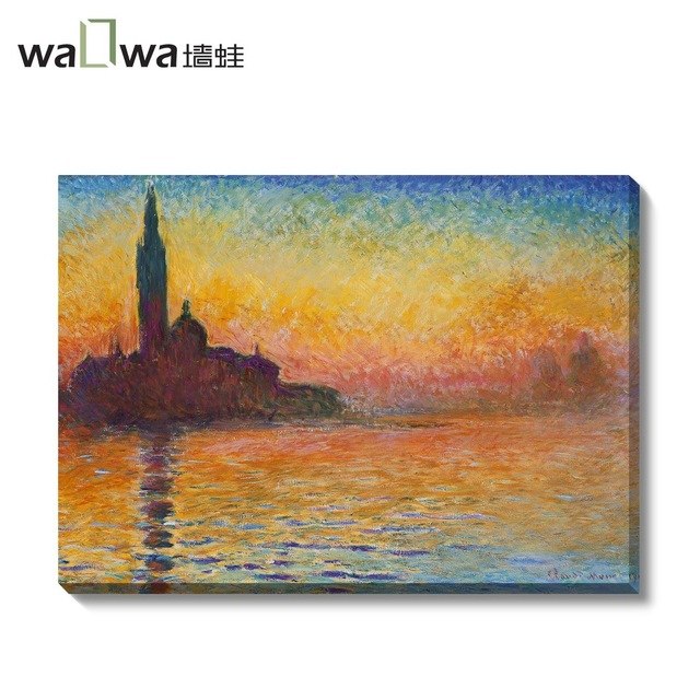 640x640 Monet Painting Mural Wall Frog Dusk Paintings Frame Painting - Monet Painting Style