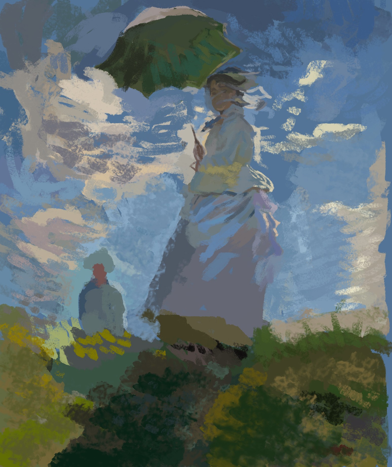 Monet Painting Woman With Parasol at PaintingValley.com | Explore ...