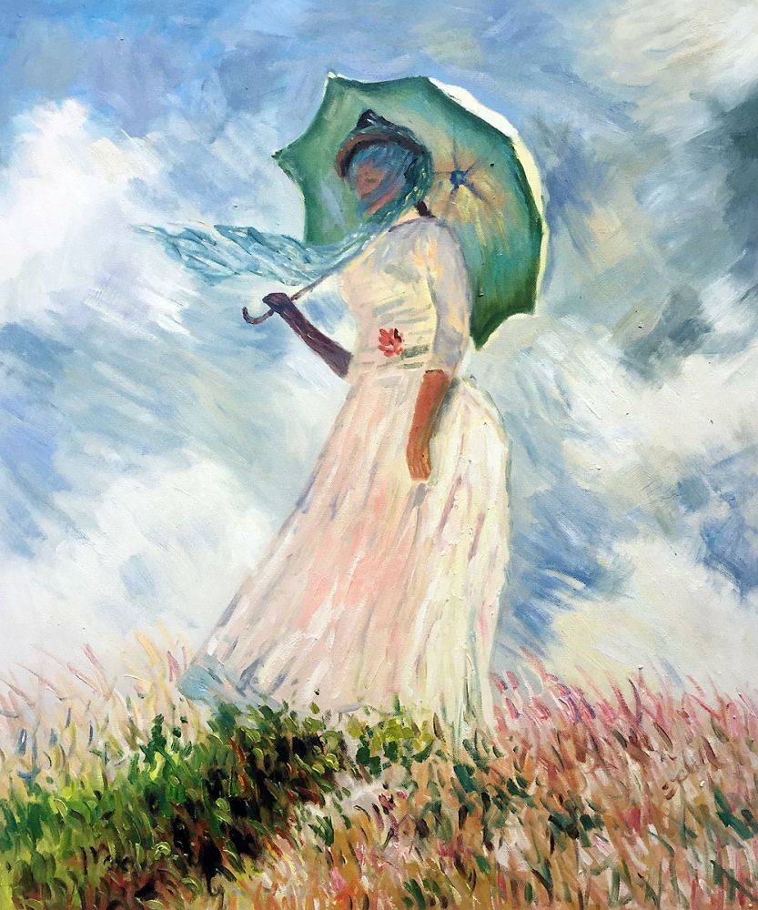833x1000 Monet Reproduction Painting Women With A Parasol - Monet Painting Woman With Parasol