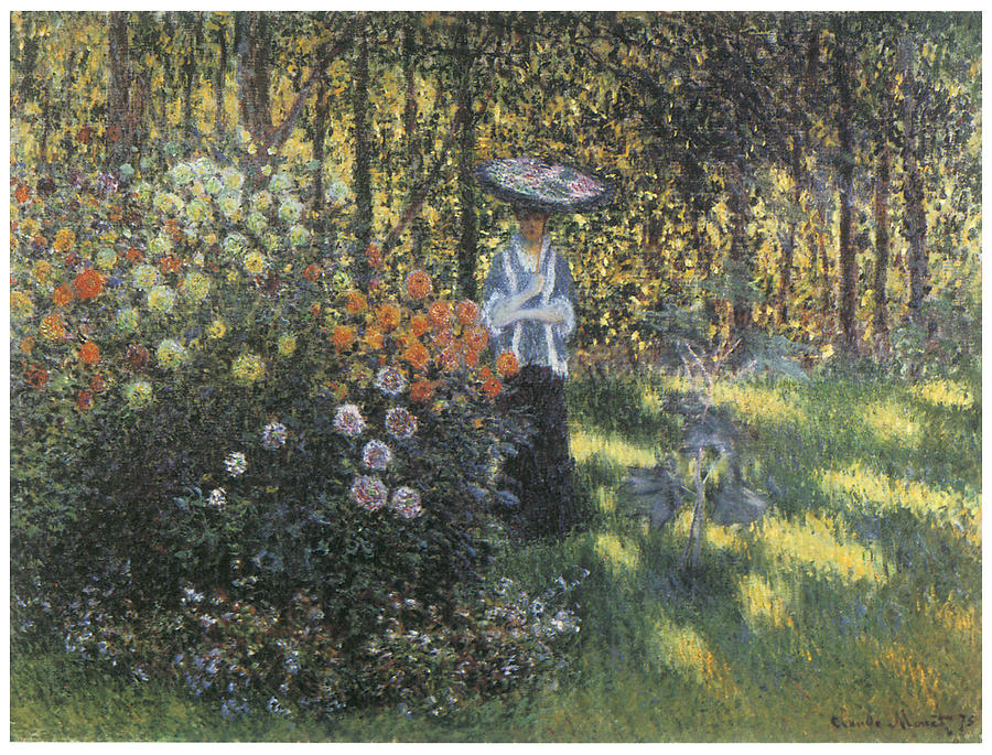 900x685 Woman With Parasol In The Garden Painting By Claude Monet - Monet Painting Woman With Parasol