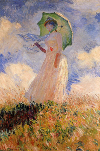 350x529 Woman With Parasol (Facing Left) By Monet - Monet Painting Woman With Parasol