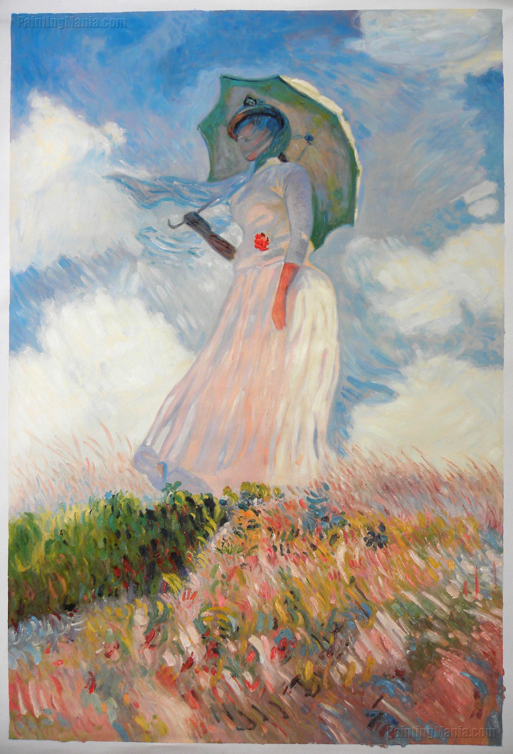 1703x2500 Woman With A Parasol Facing Left - Monet Painting Woman With Parasol