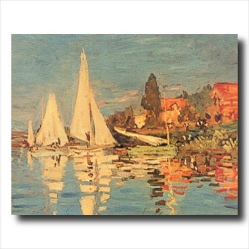500x500 Claude Monet French Sailboat Ocean Beach Landscape - Monet Sailboat Painting
