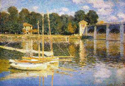 400x278 Claude Monet Painting Boat Port Regatta Argenteuil, Picture Poster - Monet Sailboat Painting