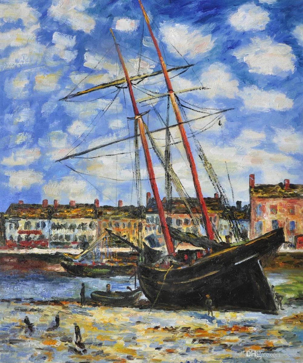 1000x1200 Claude Monet Decoration Oil Painting, Boat - Monet Ship Painting