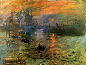 300x229 Impression Sunrise 1872 River Boat Painting By Claude Monet Repro - Monet Ship Painting