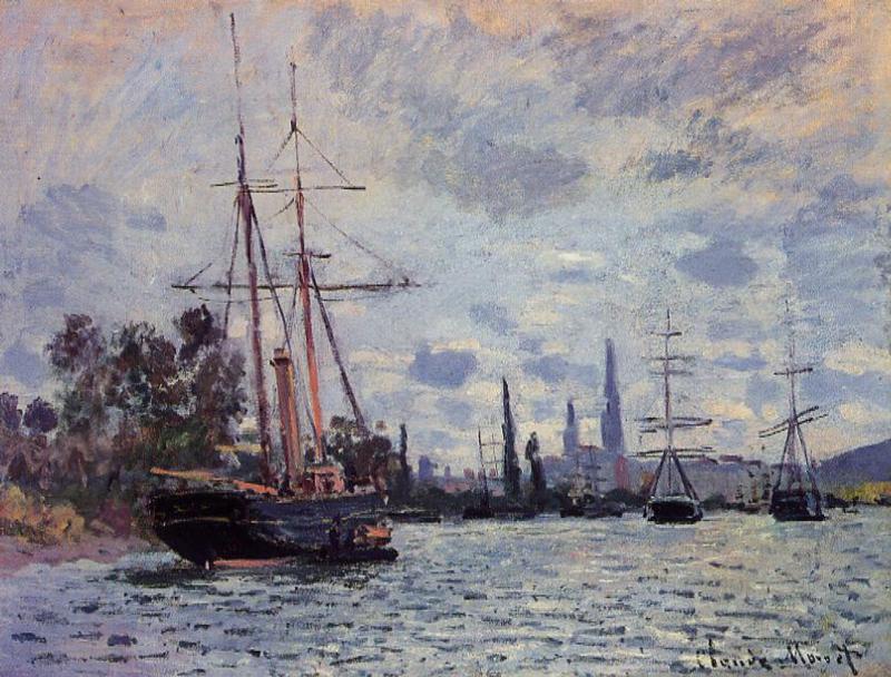 800x608 The Seine - Monet Ship Painting