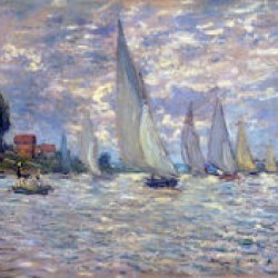 250x250 Les Barques By Monet - Monet Ship Painting