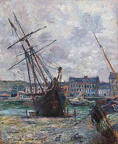 409x500 Boats Lying - Monet Ship Painting