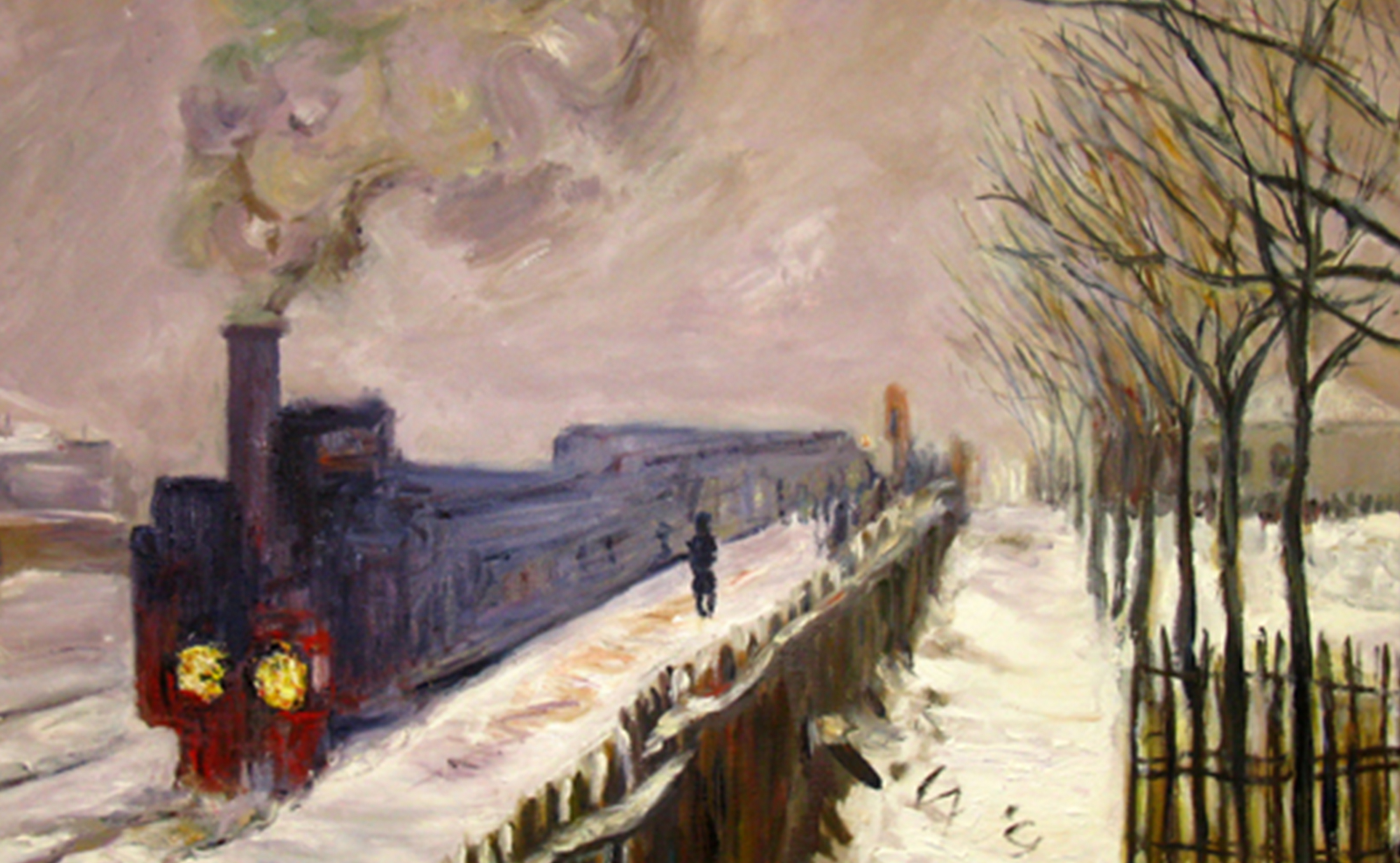 3000x1850 Painting Gallery - Monet Train Painting