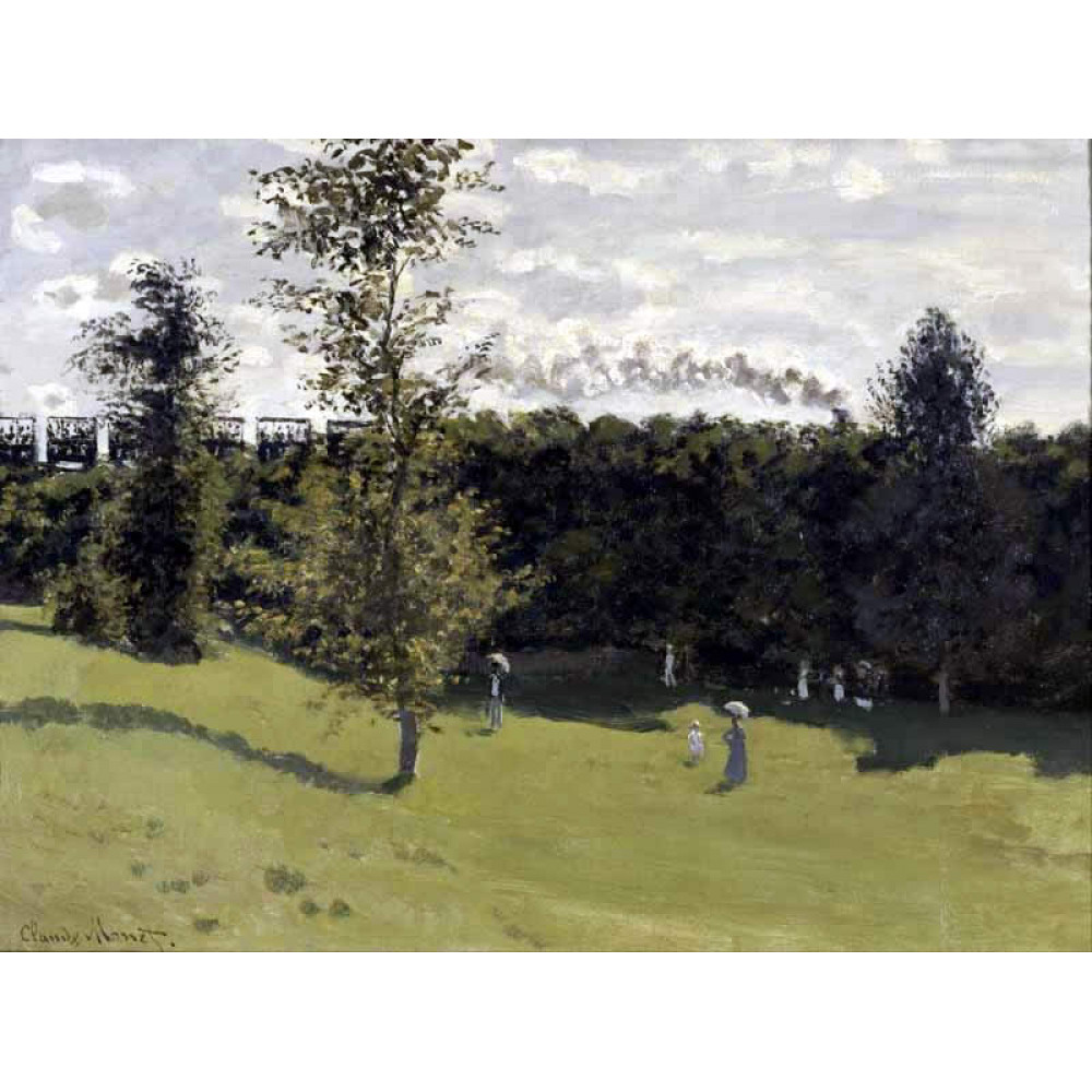 1000x1000 Print Canvas Painting Train In The Countryside - Monet Train Painting