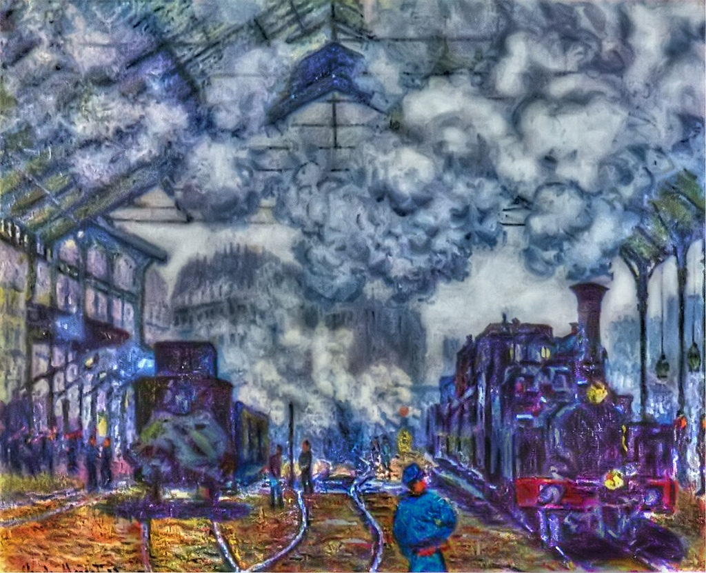 1024x831 Train Station, Art By Monet, Hdr By Daniel Rabetti - Monet Train Painting