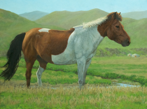500x371 Mongol Horse Painting Susan Fox - Mongolian Horse Painting