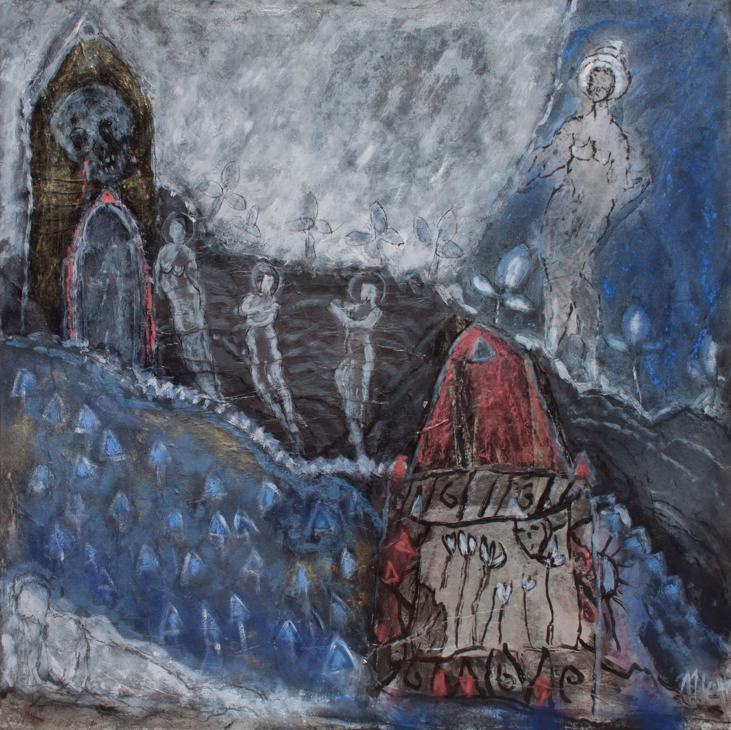 2500x2496 Painting, Monique Le Hingrat Villion, Artcompulsion, Outsiderart - Monique Painting