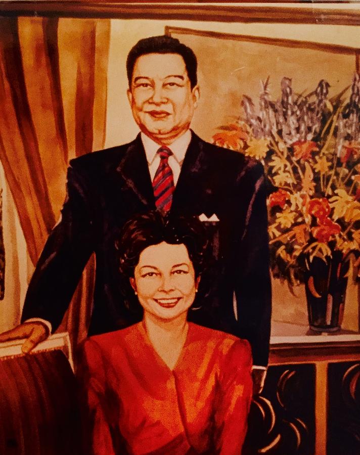 712x900 Prince Norodom Sihanouk And Princess Monique Painting By Mike King - Monique Painting
