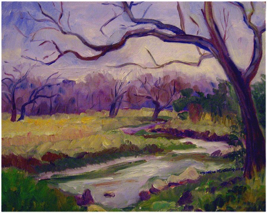 900x717 Texas Hill Country Winter Painting By Monique Montney - Monique Painting