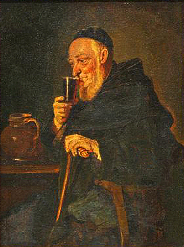 640x856 Filepainting, European, Monk Drinking Wine Xixe.jpg - Monk Painting