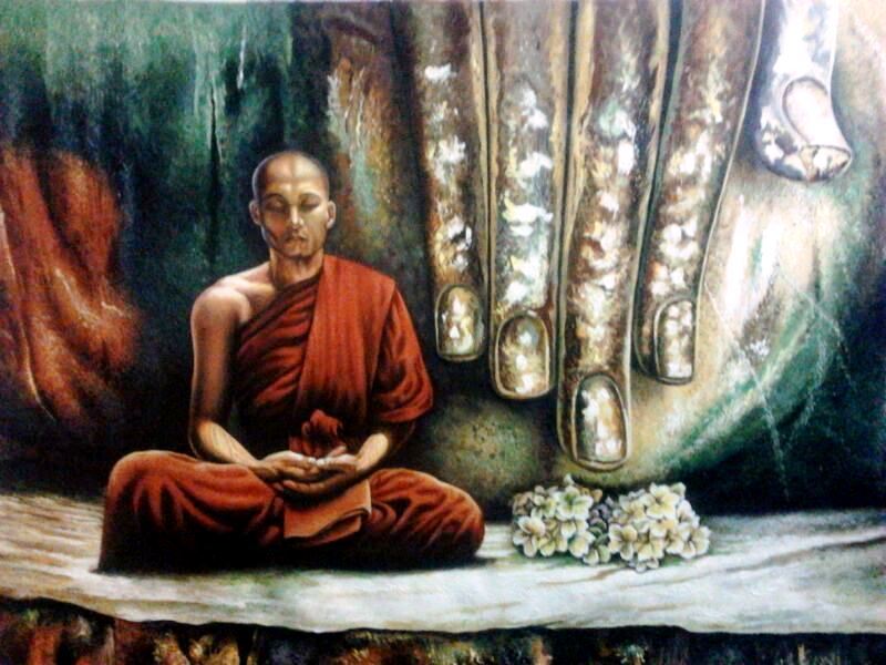 800x600 Monk In Meditation - Monk Painting
