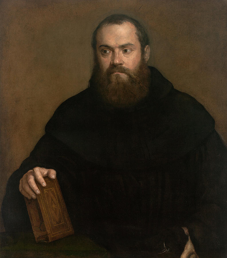 792x900 Monk With A Book Painting By Titian - Monk Painting