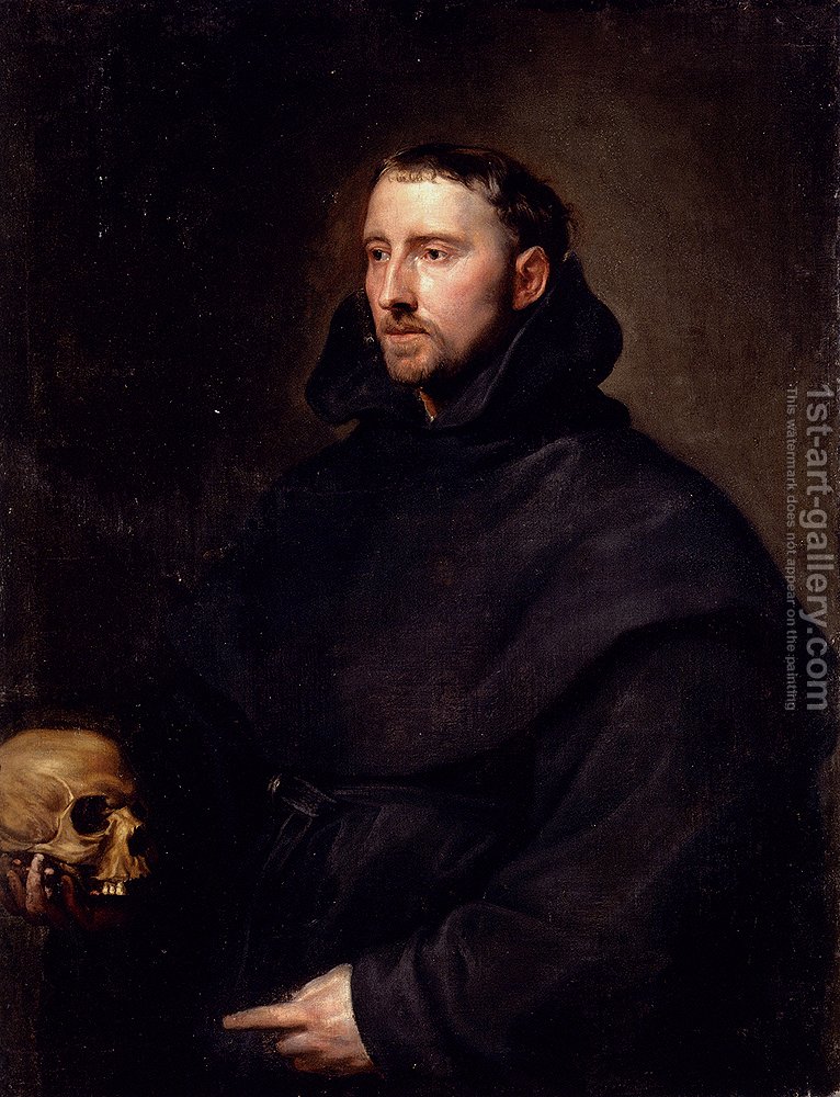 766x1000 Portrait Of A Monk Of The Benedictine Order Holding A Skull Sir - Monk Painting