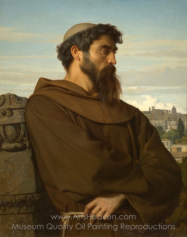 645x820 Reproduction Painting Alexandre Cabanel The Roman Monk, Hand - Monk Painting