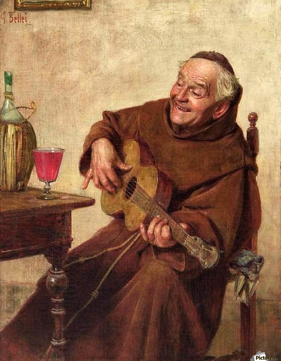 900x1158 Singing Monk - Monk Painting