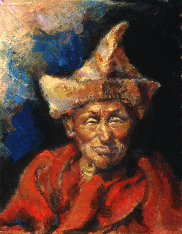 701x900 The Laughing Monk Painting By Ellen Dreibelbis - Monk Painting